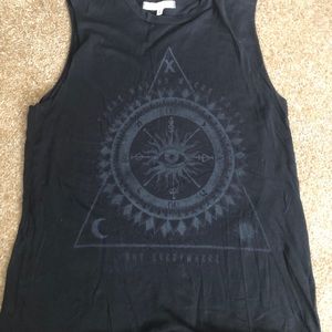 Black Muscle Tee with Pattern